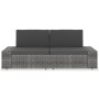 2-Sitzer-Sofa aus synthetischem Rattan in Grau von vidaXL, Modulare Sofas für den Außenbereich - Ref: Foro24-49525, Preis: 22...