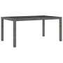 Set de comedor jardín 7 pzas cojines ratán sintético negro gris de vidaXL, Conjuntos de jardín - Ref: Foro24-3094936, Precio:...