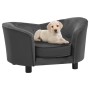 Dark gray plush and synthetic leather dog sofa 69x49x40 cm by vidaXL, Beds for dogs - Ref: Foro24-171033, Price: 99,92 €, Dis...