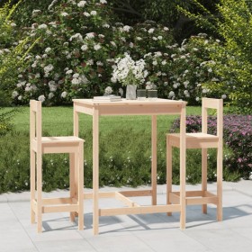 3-piece solid pine wood table and high stools set by vidaXL, Garden sets - Ref: Foro24-3154735, Price: 144,99 €, Discount: %