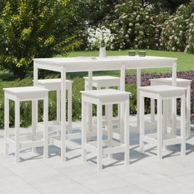 7-piece white pine wood garden table and high stools set by vidaXL, Garden sets - Ref: Foro24-3154756, Price: 496,83 €, Disco...