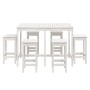 7-piece white pine wood garden table and high stools set by vidaXL, Garden sets - Ref: Foro24-3154756, Price: 499,60 €, Disco...