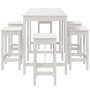 7-piece white pine wood garden table and high stools set by vidaXL, Garden sets - Ref: Foro24-3154756, Price: 499,60 €, Disco...