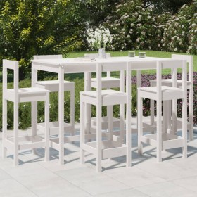 7-piece white pine wood garden table and high stools set by vidaXL, Garden sets - Ref: Foro24-3154761, Price: 407,17 €, Disco...