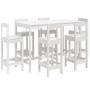 7-piece white pine wood garden table and high stools set by vidaXL, Garden sets - Ref: Foro24-3154761, Price: 499,68 €, Disco...