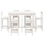 7-piece white pine wood garden table and high stools set by vidaXL, Garden sets - Ref: Foro24-3154761, Price: 499,68 €, Disco...