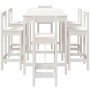 7-piece white pine wood garden table and high stools set by vidaXL, Garden sets - Ref: Foro24-3154761, Price: 499,68 €, Disco...