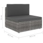 Graues 2-Sitzer-Sofagarnitur aus synthetischem Rattan von vidaXL, Modulare Sofas für den Außenbereich - Ref: Foro24-49523, Pr...