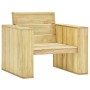 Set muebles de jardín y cojines 3 pzas madera pino impregnada