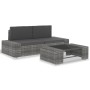 Juego de muebles de jardín 3 piezas ratán sintético gris de vidaXL, Sofás modulares de exterior - Ref: Foro24-49527, Precio: ...