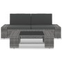 3-teiliges Gartenmöbel-Set aus synthetischem Rattangrau von vidaXL, Modulare Sofas für den Außenbereich - Ref: Foro24-49527, ...