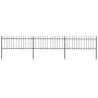 Garden fence with black steel spearheads 5.1x0.8 m by vidaXL, fence panels - Ref: Foro24-277604, Price: 216,75 €, Discount: %