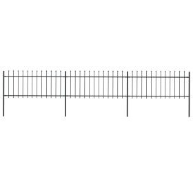 Garden fence with black steel spearheads 5.1x0.8 m by vidaXL, fence panels - Ref: Foro24-277604, Price: 202,74 €, Discount: %