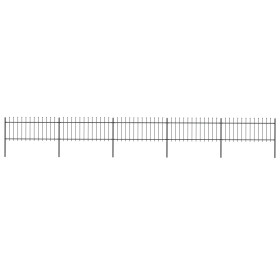 Garden fence with black steel spearheads 8.5x0.8 m by vidaXL, fence panels - Ref: Foro24-277606, Price: 330,87 €, Discount: %