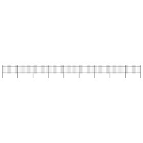 Garden fence with black steel spearheads 15.3x1 m by vidaXL, fence panels - Ref: Foro24-277619, Price: 671,99 €, Discount: %