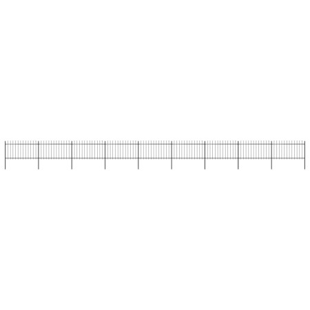 Garden fence with black steel spearheads 15.3x1 m by vidaXL, fence panels - Ref: Foro24-277619, Price: 786,65 €, Discount: %