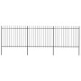 Garden fence with black steel spearheads 5.1x1.5 m by vidaXL, fence panels - Ref: Foro24-277631, Price: 240,10 €, Discount: %