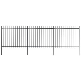 Garden fence with black steel spearheads 5.1x1.5 m by vidaXL, fence panels - Ref: Foro24-277631, Price: 221,31 €, Discount: %