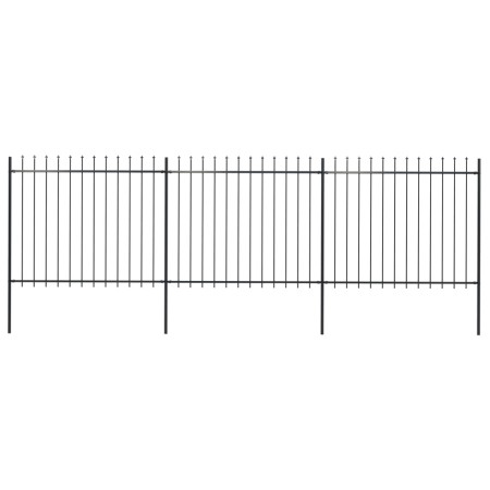 Garden fence with black steel spearheads 5.1x1.5 m by vidaXL, fence panels - Ref: Foro24-277631, Price: 221,31 €, Discount: %