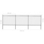 Garden fence with black steel spearheads 5.1x1.5 m by vidaXL, fence panels - Ref: Foro24-277631, Price: 221,31 €, Discount: %