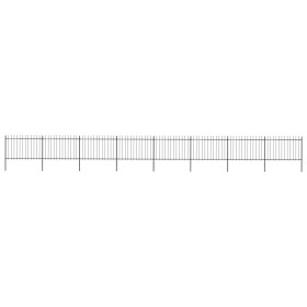 Garden fence with black steel spearheads 13.6x1.2 m by vidaXL, fence panels - Ref: Foro24-277627, Price: 506,99 €, Discount: %