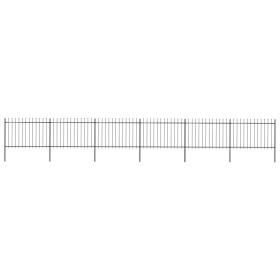 Garden fence with black steel spearheads 10.2x1.2 m by vidaXL, fence panels - Ref: Foro24-277625, Price: 431,64 €, Discount: %