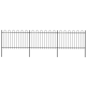 Garden fence with black steel hoop tips 5.1x1.2 m by vidaXL, fence panels - Ref: Foro24-277667, Price: 227,79 €, Discount: %