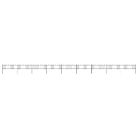 Garden fence with black steel hoop tips 15.3x0.6 m by vidaXL, fence panels - Ref: Foro24-277646, Price: 467,79 €, Discount: %