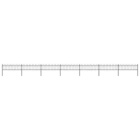Garden fence with black steel hoop tips 11.9x0.6 m by vidaXL, fence panels - Ref: Foro24-277644, Price: 302,73 €, Discount: %