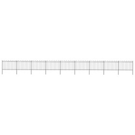 Garden fence with black steel hoop tips 15.3x1.2 m by vidaXL, fence panels - Ref: Foro24-277673, Price: 673,43 €, Discount: %