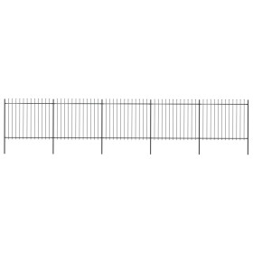 Garden fence with black steel spearheads 8.5x1.5 m by vidaXL, fence panels - Ref: Foro24-277633, Price: 363,24 €, Discount: %