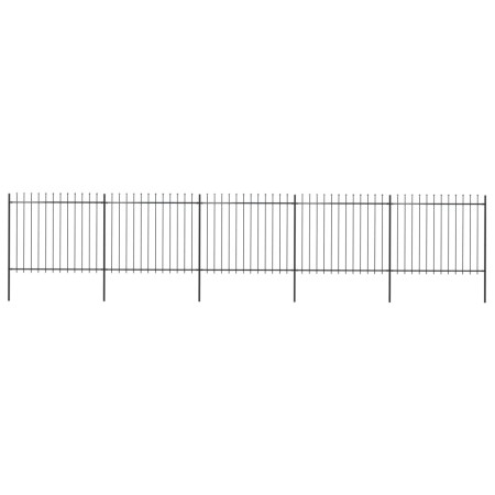 Gartenzaun mit Speerspitzen aus schwarzem Stahl 8,5x1,5 m von vidaXL, Zaunpaneele - Ref: Foro24-277633, Preis: 394,02 €, Raba...