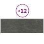 Paneles de pared 12 uds terciopelo gris oscuro 90x30 cm 3,24 m² de vidaXL, Recubrimiento de paredes - Ref: Foro24-343920, Pre...