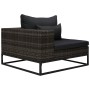 Garden sofa set with cushions, 5 pieces, synthetic gray rattan by vidaXL, Outdoor sofas - Ref: Foro24-49531, Price: 824,63 €,...