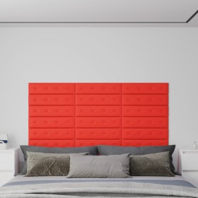 Wandpaneele 12 Stück rotes Kunstleder 60x15 cm 1,08 m² von vidaXL, Wandverkleidung - Ref: Foro24-343983, Preis: 29,99 €, Raba...