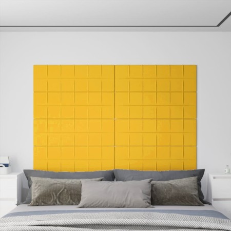 Wall panels 12 pcs yellow velvet 90x30 cm 3.24 m² by vidaXL, Wall covering - Ref: Foro24-344132, Price: 59,00 €, Discount: %