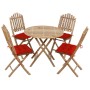 5-piece folding garden dining set with bamboo cushions by vidaXL, Garden sets - Ref: Foro24-3063981, Price: 258,36 €, Discoun...