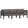 3-seater sofa with anthracite synthetic rattan cushions by vidaXL, Garden sets - Ref: Foro24-49400, Price: 351,30 €, Discount: %