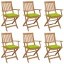 6 pcs folding garden chairs and solid acacia wood cushions by vidaXL, Garden chairs - Ref: Foro24-3074966, Price: 334,71 €, D...