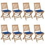 8 pcs folding garden chairs and solid acacia wood cushions by vidaXL, Garden chairs - Ref: Foro24-3075046, Price: 407,69 €, D...