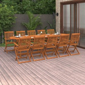 Garden dining set 11 pieces solid acacia wood by vidaXL, Garden sets - Ref: Foro24-3086978, Price: 805,99 €, Discount: %