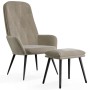 Sillón de relax con taburete terciopelo gris claro de vidaXL, Sillones - Ref: Foro24-3097619, Precio: 121,76 €, Descuento: %