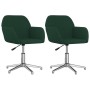 Sillas de comedor giratorias 2 uds tela verde oscuro de vidaXL, Sillas de comedor - Ref: Foro24-3103035, Precio: 159,41 €, De...