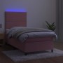 Box spring bed with mattress and LED pink velvet 80x200 cm by vidaXL, Beds and slatted bases - Ref: Foro24-3136034, Price: 31...