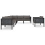 Muebles jardín 7 pzas y cojines ratán sintético gris antracita de vidaXL, Conjuntos de jardín - Ref: Foro24-49403, Precio: 63...