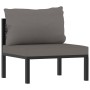 Muebles jardín 7 pzas y cojines ratán sintético gris antracita de vidaXL, Conjuntos de jardín - Ref: Foro24-49403, Precio: 63...