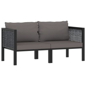 2-Sitzer-Sofa mit anthrazitfarbenen synthetischen Rattankissen von vidaXL, Gartensets - Ref: Foro24-49399, Preis: 201,99 €, R...