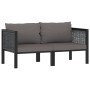 2-Sitzer-Sofa mit anthrazitfarbenen synthetischen Rattankissen von vidaXL, Gartensets - Ref: Foro24-49399, Preis: 200,22 €, R...