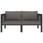 2-Sitzer-Sofa mit anthrazitfarbenen synthetischen Rattankissen von vidaXL, Gartensets - Ref: Foro24-49399, Preis: 200,22 €, R...