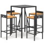 Bar table and garden stools 5 pieces acacia wood PE rattan black by vidaXL, Garden sets - Ref: Foro24-3187675, Price: 248,85 ...